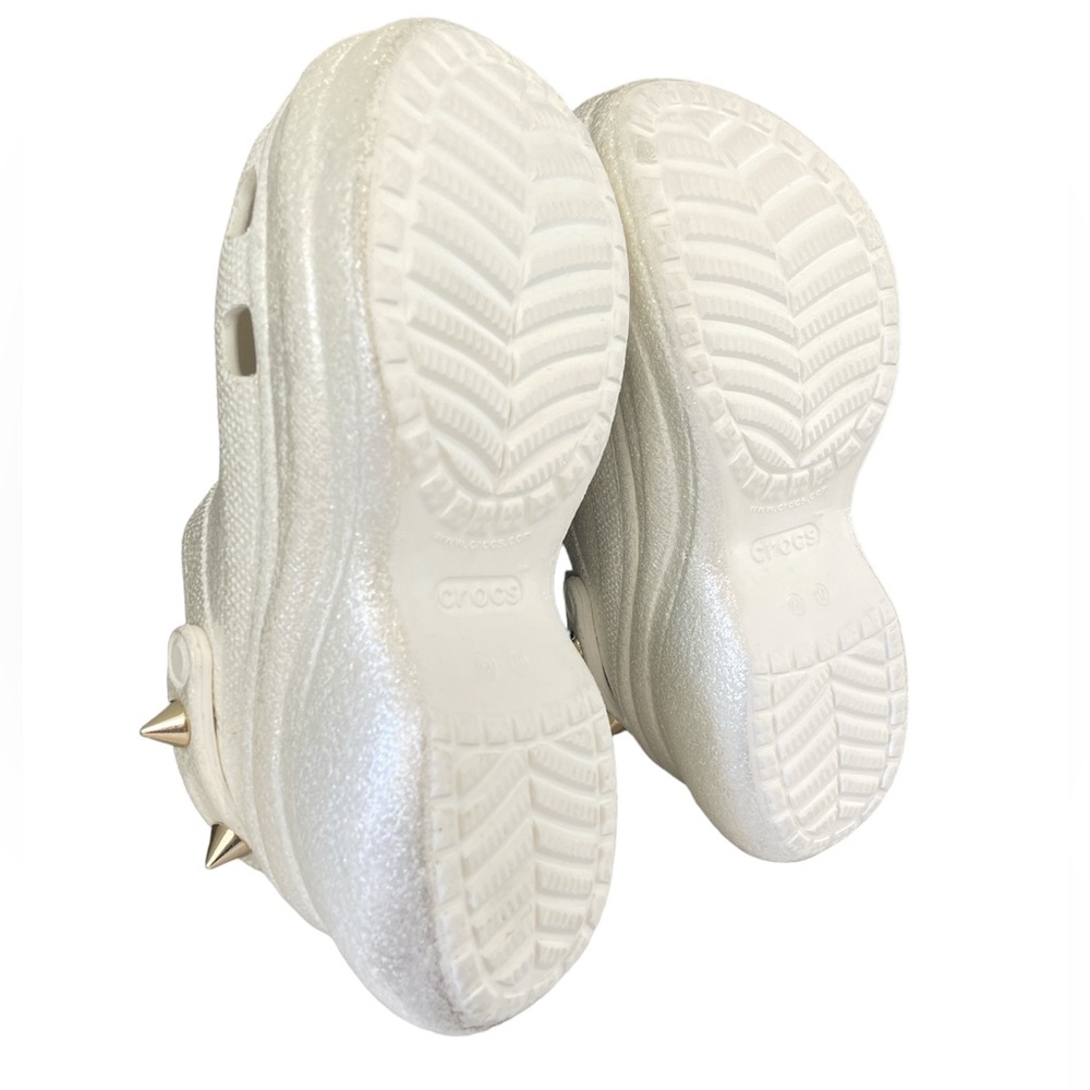 Women Crocs Classic Bae Glitter Stud Platform Clog Size 10 - White -LIMITED - Picture 11 of 12